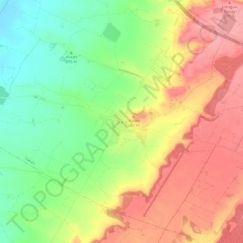 Sucs topographic map, elevation, terrain