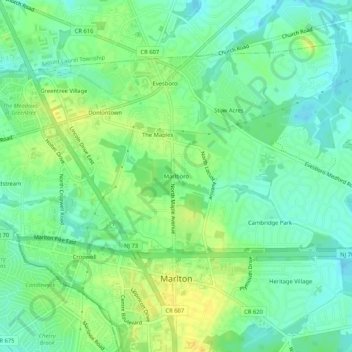 Marlboro topographic map, elevation, terrain