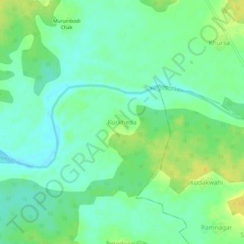 Kurkheda topographic map, elevation, terrain