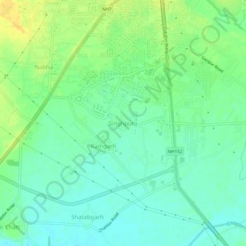 Singhpura topographic map, elevation, terrain