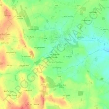 Mesnil Boissy topographic map, elevation, terrain