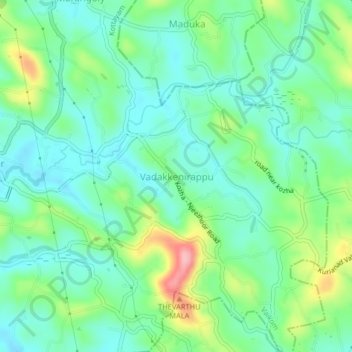 Vadakkenirappu topographic map, elevation, terrain