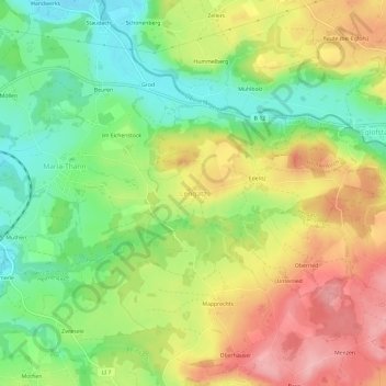 Lengatz topographic map, elevation, terrain