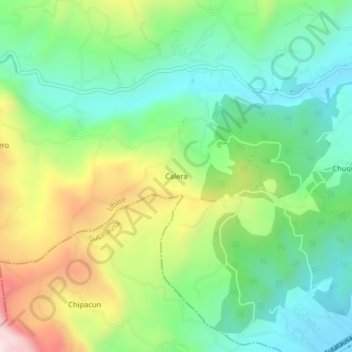 Calera topographic map, elevation, terrain