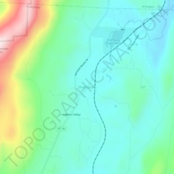 Shaftsbury topographic map, elevation, terrain