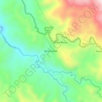 Bateh Sariak topographic map, elevation, terrain