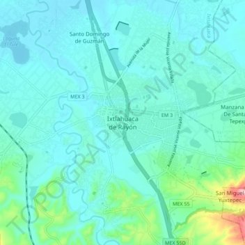 Ixtlahuaca de Rayón topographic map, elevation, terrain