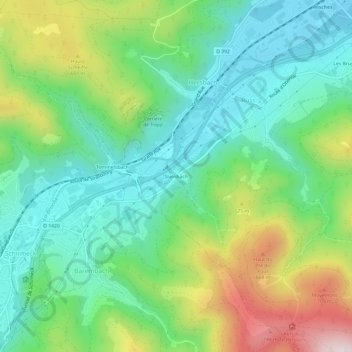 Steinbach topographic map, elevation, terrain