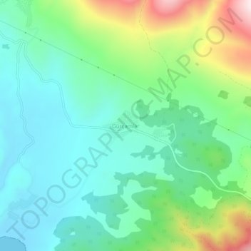 Gürçamlar topographic map, elevation, terrain