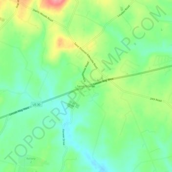 Saint Thomas topographic map, elevation, terrain