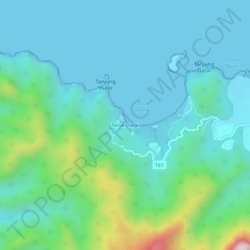 Teluk Datai topographic map, elevation, terrain