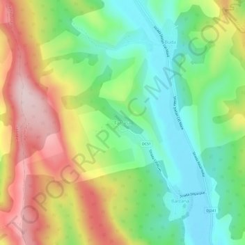 Farcașa topographic map, elevation, terrain