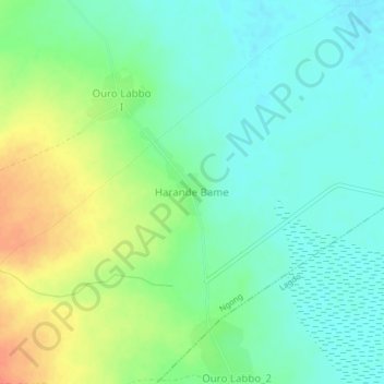 Harande Bame topographic map, elevation, terrain