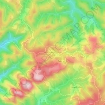 Pinhal dos Guarás topographic map, elevation, terrain