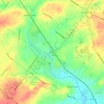 Penllyn topographic map, elevation, terrain