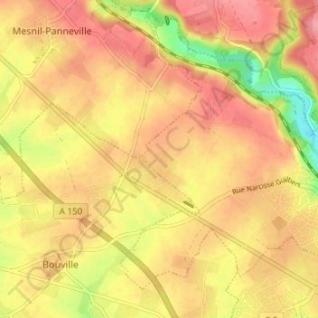 Hameau de la Route topographic map, elevation, terrain