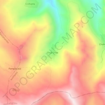 Chua Chua topographic map, elevation, terrain