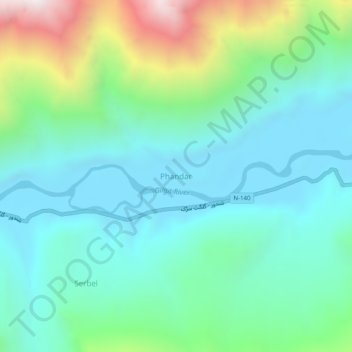 Phandar topographic map, elevation, terrain