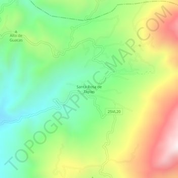 Santa Rosa de Tapias topographic map, elevation, terrain