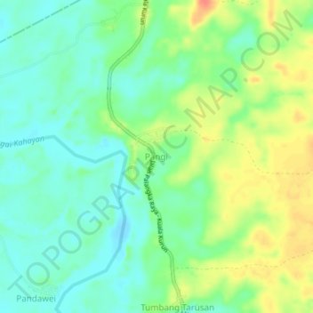 Pangi topographic map, elevation, terrain