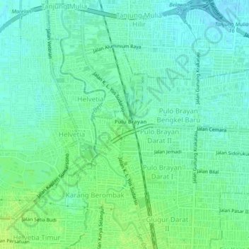 Glugur Darat I topographic map, elevation, terrain