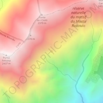 Fontaines de Paradis topographic map, elevation, terrain