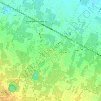 Piumazzo topographic map, elevation, terrain
