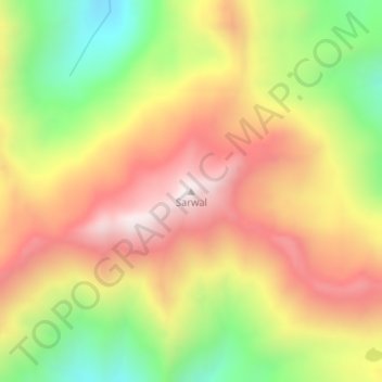 Sarwal topographic map, elevation, terrain