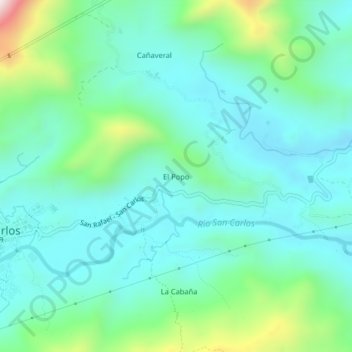 El Popo topographic map, elevation, terrain