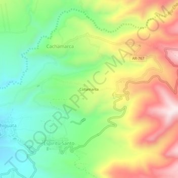 Collamarca topographic map, elevation, terrain