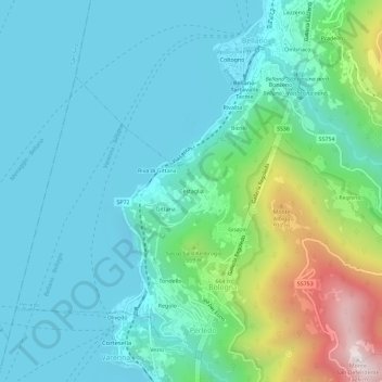 Cestaglia topographic map, elevation, terrain