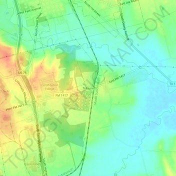 Tribune topographic map, elevation, terrain