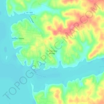 Cumberland Shores topographic map, elevation, terrain