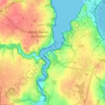 Le Guildo topographic map, elevation, terrain