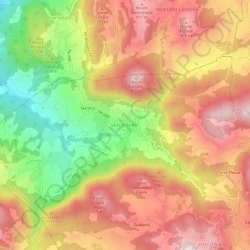 Villa d'Aiano topographic map, elevation, terrain