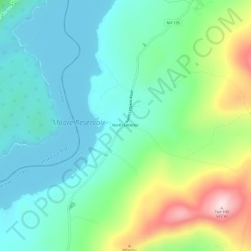 North Littleton topographic map, elevation, terrain