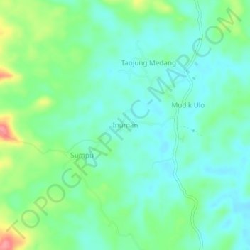 Inuman topographic map, elevation, terrain