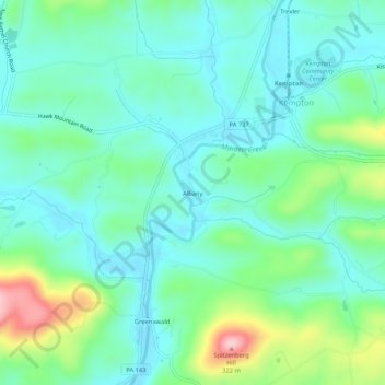 Albany topographic map, elevation, terrain