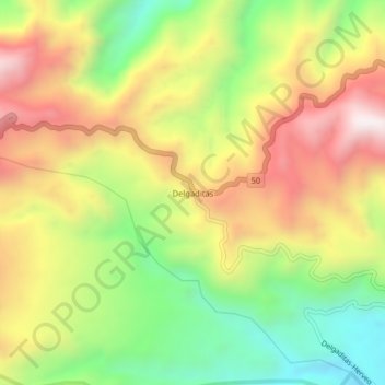 Delgaditas topographic map, elevation, terrain