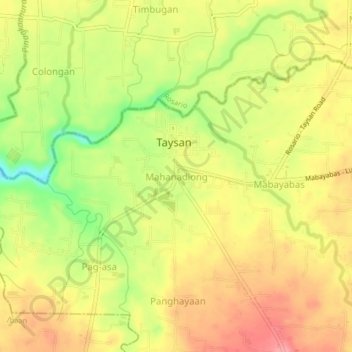 Mahanadiong topographic map, elevation, terrain