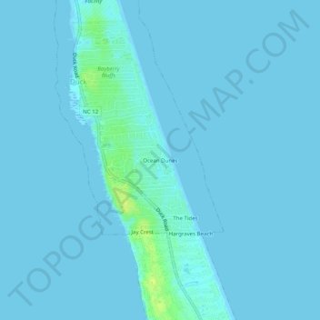 Ocean Dunes topographic map, elevation, terrain