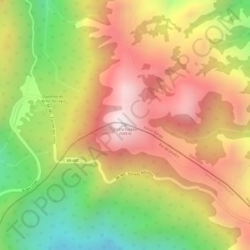 Pedra Furada topographic map, elevation, terrain