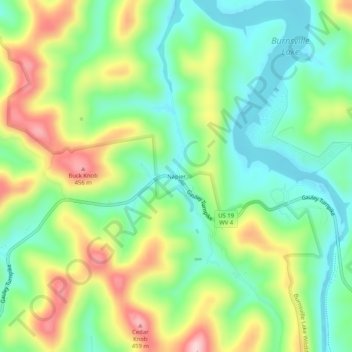 Napier topographic map, elevation, terrain