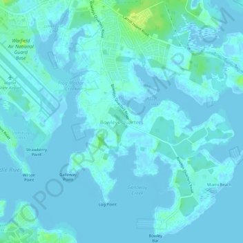 Bowleys Quarters topographic map, elevation, terrain