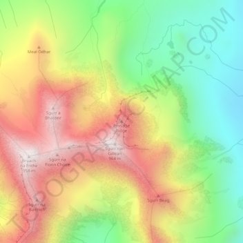 Pinnacle Ridge topographic map, elevation, terrain
