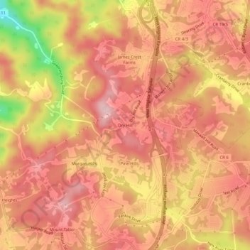 Dry Hill topographic map, elevation, terrain