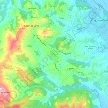 La Serra topographic map, elevation, terrain