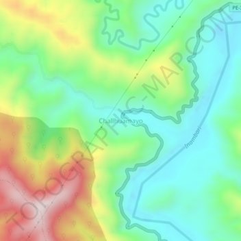 Challhuamayo topographic map, elevation, terrain