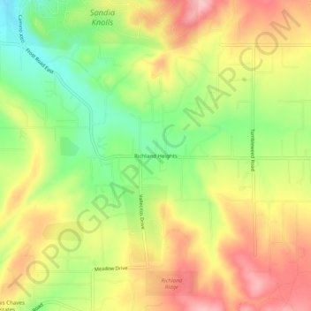 Richland Heights topographic map, elevation, terrain