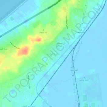 Madinat Mubarak topographic map, elevation, terrain